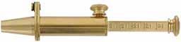 Powder measure, brass, adjustable 0 to 50 grains, with spout